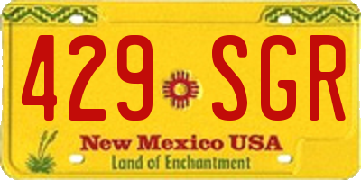 NM license plate 429SGR