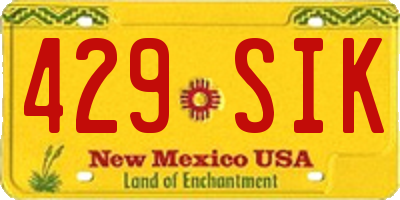 NM license plate 429SIK