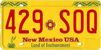 NM license plate 429SOQ