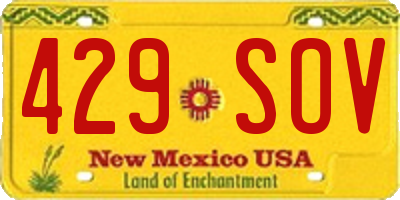 NM license plate 429SOV