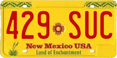 NM license plate 429SUC