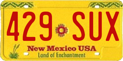 NM license plate 429SUX