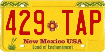 NM license plate 429TAP