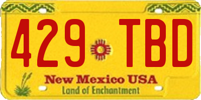NM license plate 429TBD