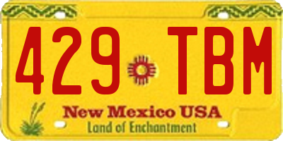 NM license plate 429TBM