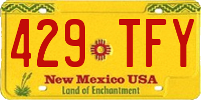 NM license plate 429TFY