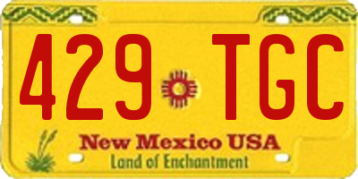 NM license plate 429TGC