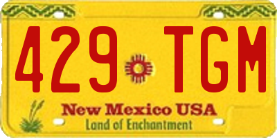 NM license plate 429TGM