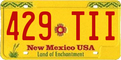 NM license plate 429TII