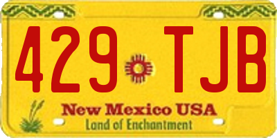 NM license plate 429TJB
