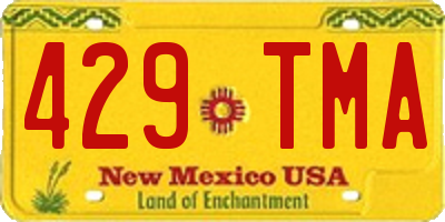 NM license plate 429TMA