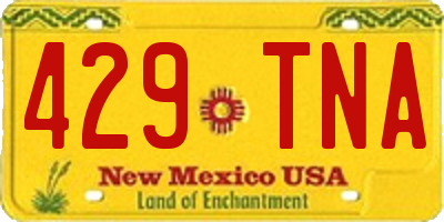NM license plate 429TNA