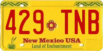 NM license plate 429TNB