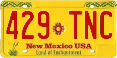 NM license plate 429TNC