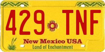 NM license plate 429TNF