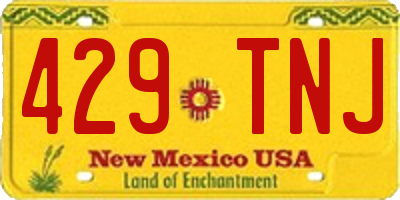 NM license plate 429TNJ