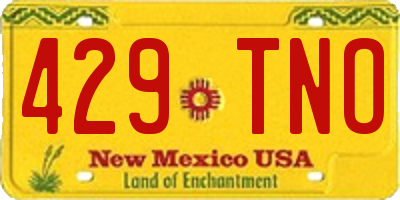 NM license plate 429TNO