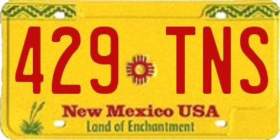 NM license plate 429TNS
