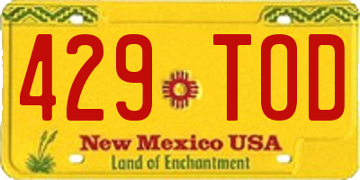 NM license plate 429TOD