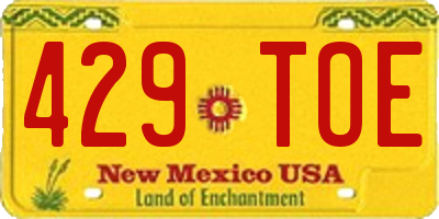 NM license plate 429TOE