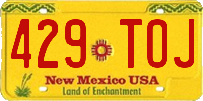 NM license plate 429TOJ