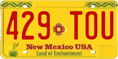 NM license plate 429TOU