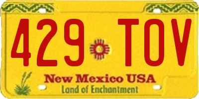 NM license plate 429TOV