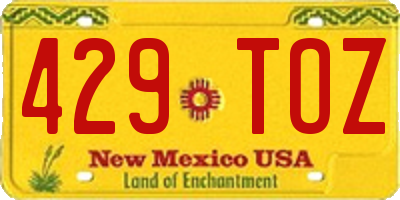 NM license plate 429TOZ