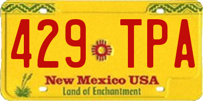 NM license plate 429TPA