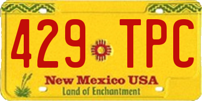 NM license plate 429TPC
