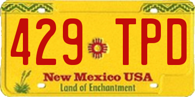 NM license plate 429TPD
