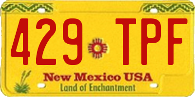 NM license plate 429TPF