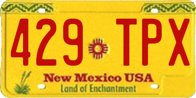 NM license plate 429TPX
