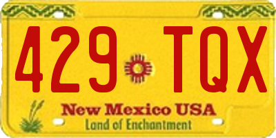 NM license plate 429TQX