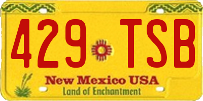 NM license plate 429TSB
