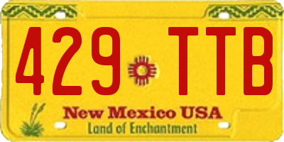 NM license plate 429TTB