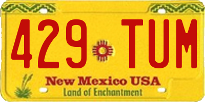NM license plate 429TUM