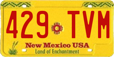 NM license plate 429TVM