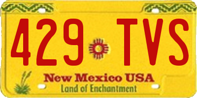 NM license plate 429TVS