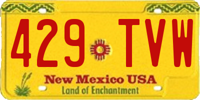 NM license plate 429TVW