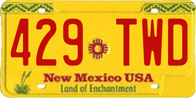 NM license plate 429TWD