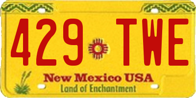 NM license plate 429TWE