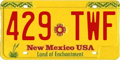 NM license plate 429TWF