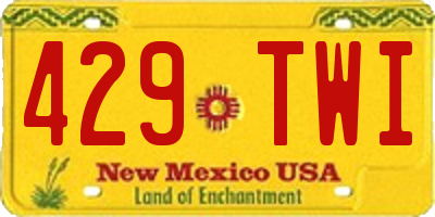 NM license plate 429TWI