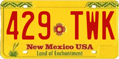 NM license plate 429TWK