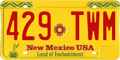 NM license plate 429TWM