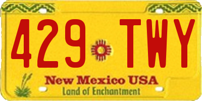 NM license plate 429TWY