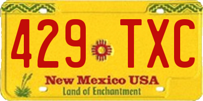 NM license plate 429TXC