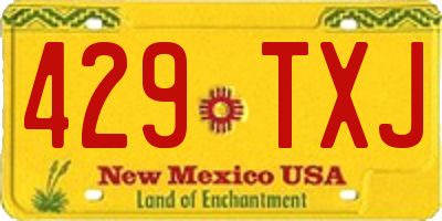 NM license plate 429TXJ
