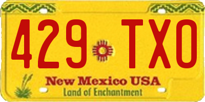 NM license plate 429TXO